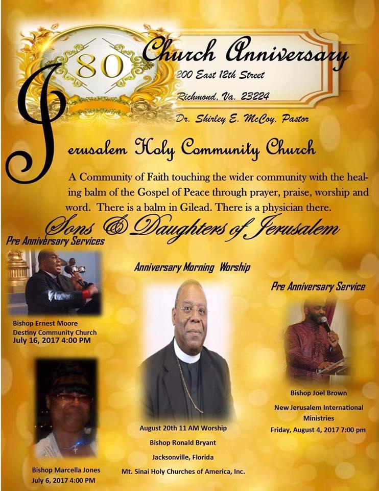 August 4th - Bishop Joel Brown - Speaker