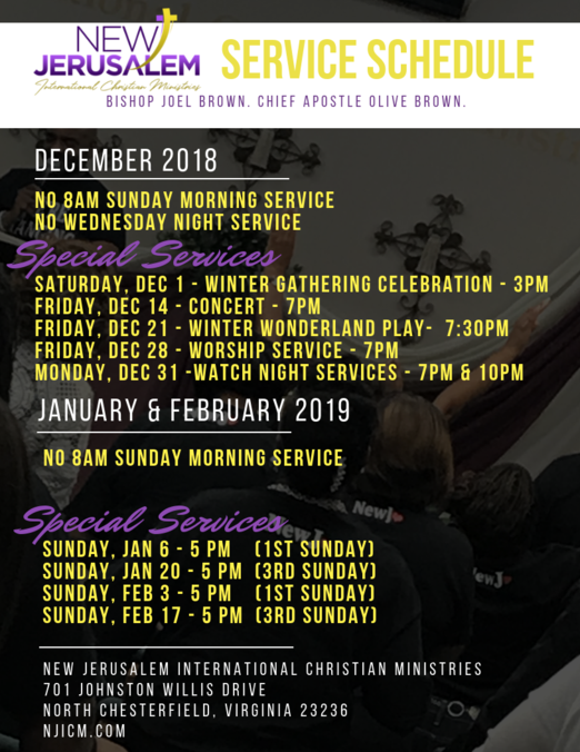 Winter Schedule